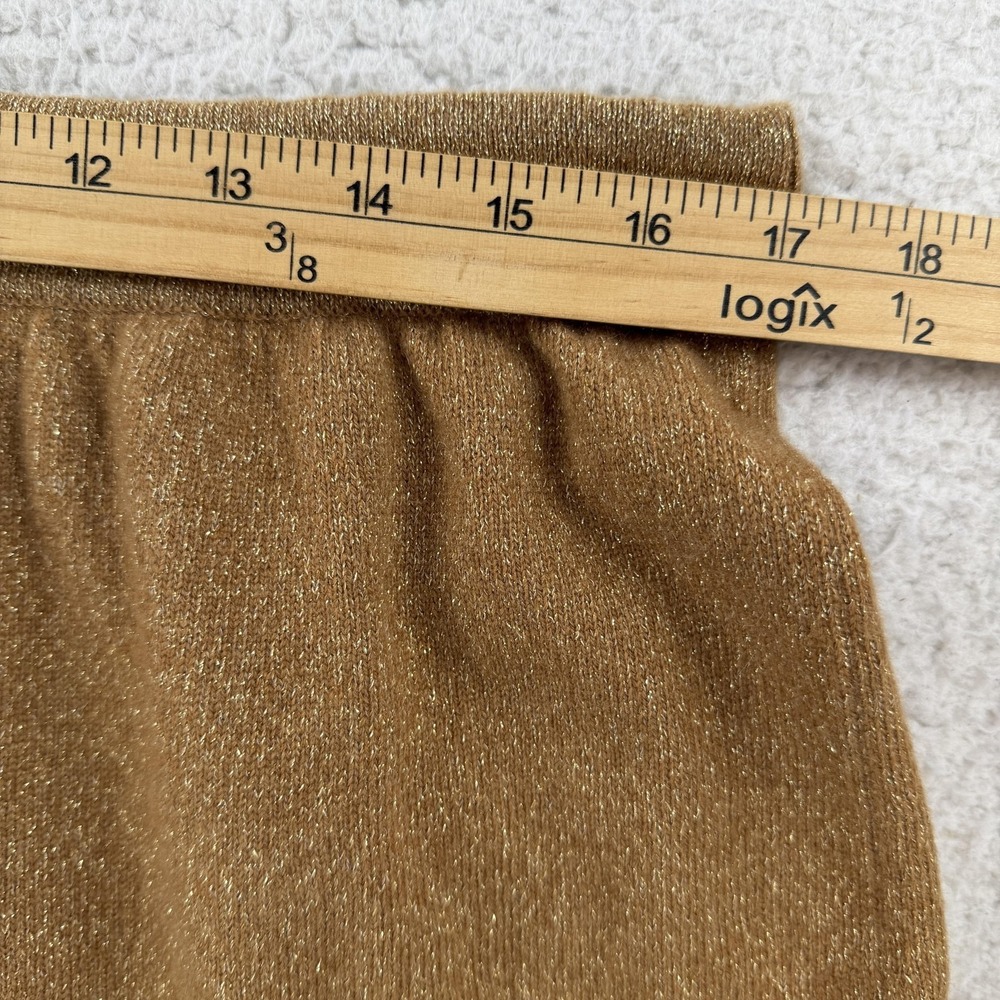 DemyLee X J.Crew Skirt Womens XL Brown Glitter Knit Cashmere Drawstring NWT - Picture 6 of 8